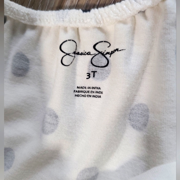 Jessica Simpson black and white polka dot sleeveless short romper Sz 3T - Picture 3 of 6